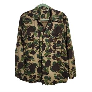 RANGER x VINTAGE 70's camo button up shirt frog camouflage size L